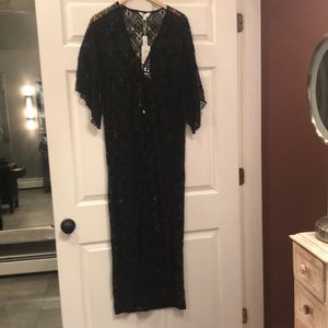 Elan Beach Long Black Lace Cover Up